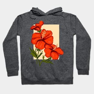 Hibiscus watercolor print Hoodie